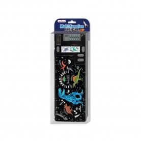 канцеларски,принадлежности,hot,focus,dino,multi,functional,pencil,case,black,(multicolor)