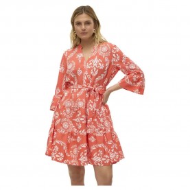 рокля,дамски,поли,и,рокли,vero,moda,zera,long,sleeve,short,dress,orange,(dubarry,aop,hari)