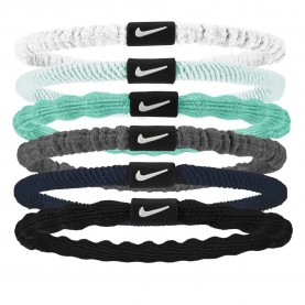 Nike Flex hair tie 6 units - Multicolor (White / Glacier Blue / White) други,аксесоари,nike,flex,hair,tie,6,units,multicolor,(white,glacier,blue,white)