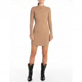 рокля,дамски,поли,и,рокли,replay,dk3319.000.g23370,long,sleeve,short,dress,brown