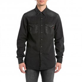 риза,с,дълъг,ръкав,мъжки,ризи,replay,m4023,.000.154,70b,long,sleeve,shirt,black
