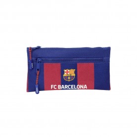 канцеларски,принадлежности,safta,f.c,barcelona,with,2,zippers,pencil,case,blue,(multicolor)