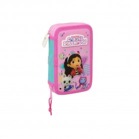 канцеларски,принадлежности,safta,gabby´s,dollhouse,party,double,filled,pencil,case,28,units,pink,(multicolor)