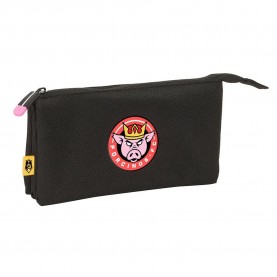 канцеларски,принадлежности,safta,kings,league,porcinos,triple,pencil,case,black,(multicolor)