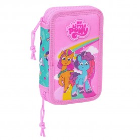 канцеларски,принадлежности,safta,my,little,pony,magic,double,filled,pencil,case,28,units,pink,(multicolor)