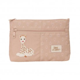 канцеларски,принадлежности,safta,sophie,la,girafe,cookie,big,2,zippers,rec,&,water,resistant,big,pencil,case,beige,(multicolor)