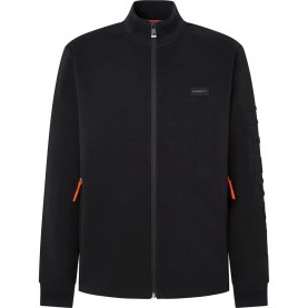 блуза,мъжки,пуловери,hackett,embossed,logo,full,zip,sweatshirt,black
