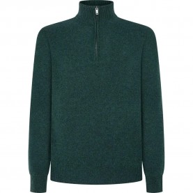 блуза,мъжки,пуловери,hackett,lambswool,half,zip,sweater,green,(forest,night,green)