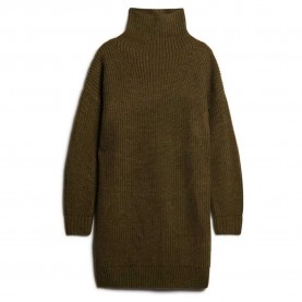 рокля,дамски,поли,и,рокли,superdry,chunky,rib,long,sleeve,midi,dress,green