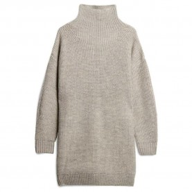 рокля,дамски,поли,и,рокли,superdry,chunky,rib,long,sleeve,midi,dress,beige