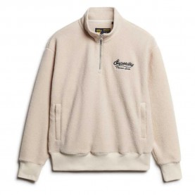 блуза,дамски,блузи,superdry,country,club,borg,half,zip,sweatshirt,beige