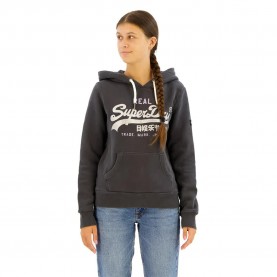 Суичър Superdry Embellished Vl Graphic hoodie - Black (Washed Black) суичър,дамски,блузи,superdry,embellished,vl,graphic,hoodie,black,(washed,black)