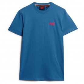 Тениска Superdry Essential Logo Embroidered short sleeve T-shirt - Blue (Monaco Blue / Fiery Coral) тениска,мъжки,тениски,superdry,essential,logo,embroidered,short,sleeve,t,shirt,blue,(monaco,blue,fiery,coral)