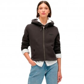 блуза,дамски,блузи,superdry,essential,logo,full,zip,sweatshirt,bison,black,(black)