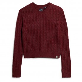 блуза,дамски,пуловери,дамски,плетени,дрехи,superdry,fitted,cable,sweater,claret,red,(red)