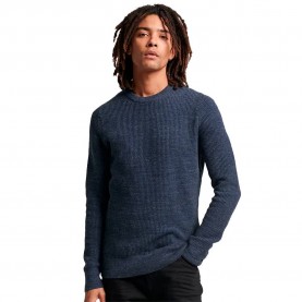 блуза,мъжки,пуловери,superdry,textured,sweater,eclipse,navy,heather,(blue)