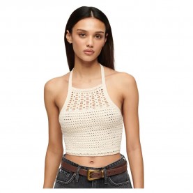 потник,дамски,топове,superdry,crop,halter,crochet,sleeveless,top,buttercream,(beige)