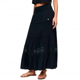 Пола Superdry Ibiza long skirt - Black (Eclipse Navy) пола,дамски,поли,и,рокли,superdry,ibiza,long,skirt,black,(eclipse,navy)