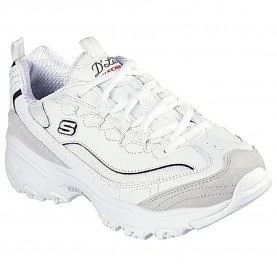 маратонки,дамски,маратонки,skechers,d´lites,trainers,white,leather,suede,mesh,black,&,red,trim,(white)