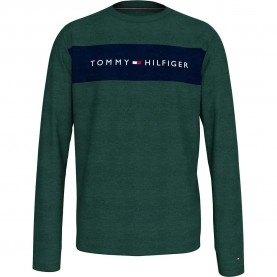 тениска,мъжки,пижами,tommy,hilfiger,block,logo,long,sleeve,pyjama,t,shirt,green