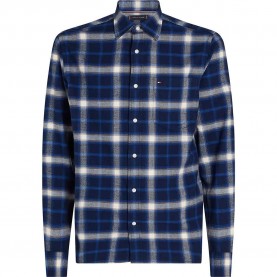карирана,риза,мъжки,ризи,tommy,hilfiger,brushed,shadow,check,rf,long,sleeve,shirt,blue