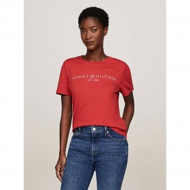 тениска,дамски,тениски,tommy,hilfiger,corp,logo,short,sleeve,t,shirt,red