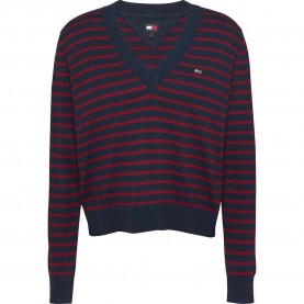 блуза,дамски,пуловери,дамски,плетени,дрехи,tommy,jeans,essential,ext,v,neck,sweater,blue