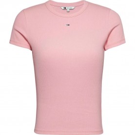 тениска,дамски,тениски,tommy,jeans,essential,rib,ext,short,sleeve,t,shirt,pink,(ballet,pink)