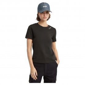 тениска,дамски,тениски,g,star,faux,embro,logo,r,t,short,sleeve,t,shirt,dark,black,(black)