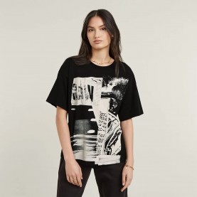 тениска,дамски,тениски,g,star,multi,print,loose,r,t,short,sleeve,t,shirt,black,(dark,black)