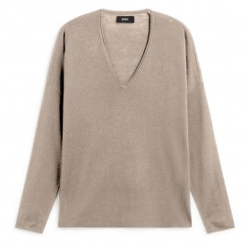 блуза,дамски,пуловери,дамски,плетени,дрехи,ecoalf,anturio,sweater,dark,sand,melange,(beige)