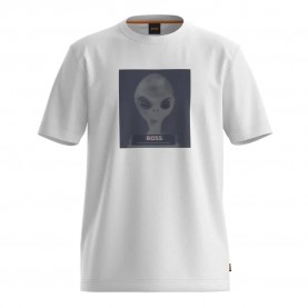 Тениска BOSS Te Alien 10249510 short sleeve T-shirt - White (White) тениска,мъжки,тениски,дамски,тениски,boss,te,alien,10249510,short,sleeve,t,shirt,white,(white)