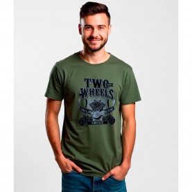 Тениска Kruskis Two Wheels short sleeve T-shirt - Green (Dark Army Green) тениска,мъжки,тениски,kruskis,two,wheels,short,sleeve,t,shirt,green,(dark,army,green)