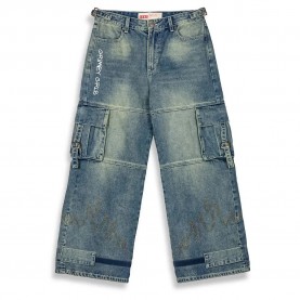панталони,дамски,панталони,grimey,baggy,cargo,pants,blue