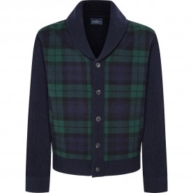 жилетка,мъжки,пуловери,hackett,plaid,hyb,shawl,cardigan,blue