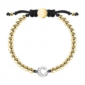 бижутерия,le,petite,story,boules,letter,c,bracelet,golden,(black,golden)