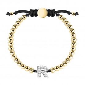 бижутерия,le,petite,story,boules,letter,r,bracelet,golden,(black,golden)