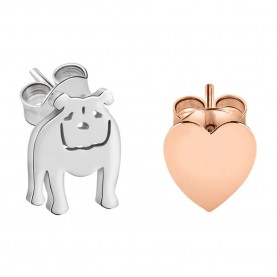бижутерия,le,petite,story,dog,kitty,bulldog,ss,earrings,golden,(rose,gold,silver)