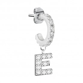 бижутерия,le,petite,story,hoop,letter,e,earrings,silver,(white)