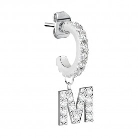 бижутерия,le,petite,story,hoop,letter,m,earrings,silver,(white)