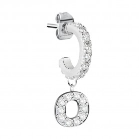 бижутерия,le,petite,story,hoop,letter,o,earrings,silver,(white)