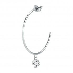 Le petite story Steel C Hoop Tree 50 mm Earring - Silver (Silver) бижутерия,le,petite,story,steel,c,hoop,tree,50,mm,earring,silver,(silver)