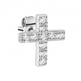 бижутерия,le,petite,story,stud,cross,crystals,earrings,silver,(white)