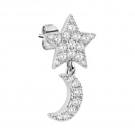 бижутерия,le,petite,story,stud,star,&,moon,crysta,earrings,silver,(white)
