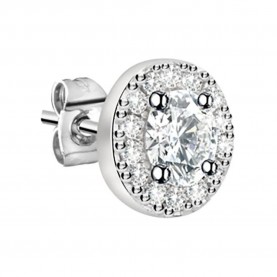 бижутерия,le,petite,story,stud,stone,earrings,silver,(white)