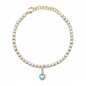 бижутерия,le,petite,story,tennis,love,steel,cryst,acqu,heart,bracelet,golden,(blue)