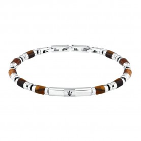 бижутерия,maserati,iconic,tiger,eye,19,3,cm,bracelet,silver