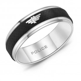 бижутерия,police,peagf0035805,ring,black,(silver)