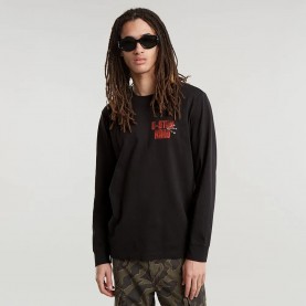 тениска,мъжки,тениски,g,star,big,crane,long,sleeve,t,shirt,black