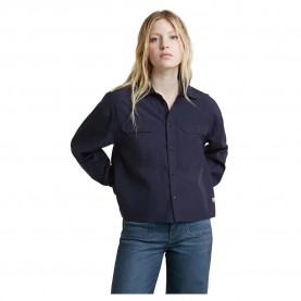 риза,с,дълъг,ръкав,дамски,блузи,дамски,ризи,g,star,cropped,pocket,long,sleeve,shirt,blue